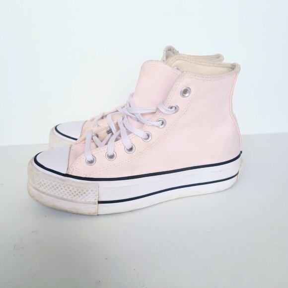 Converse All Star Rose Pink / White Platform High Top Sneakers Women's Size 5.5 - Picture 7 of 13